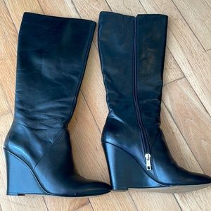Ann Taylor wedge black boots